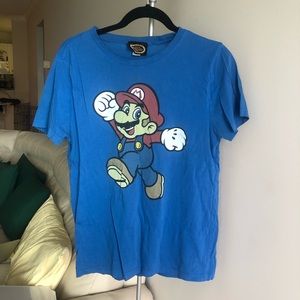 Blue Nintendo Super Mario T-Shirt Size Medium